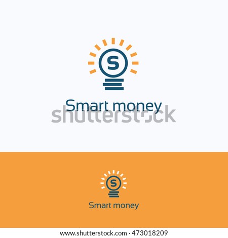 S letter alphabet bulb idea coin coins edge rays growth trade finance smart logo