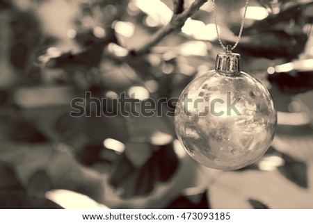 Christmas baubles on chrismas tree