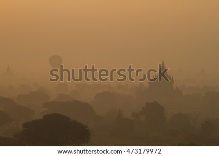 Sunrise field pagoda in Bagan