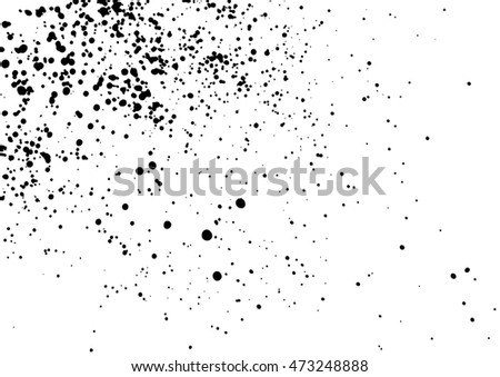 Dust overlay, distress grunge dirty grain vector texture, Simply Grainy grunge black abstract texture effect on a white background. Black ink blow explosion on black background. Paint spray, drop.