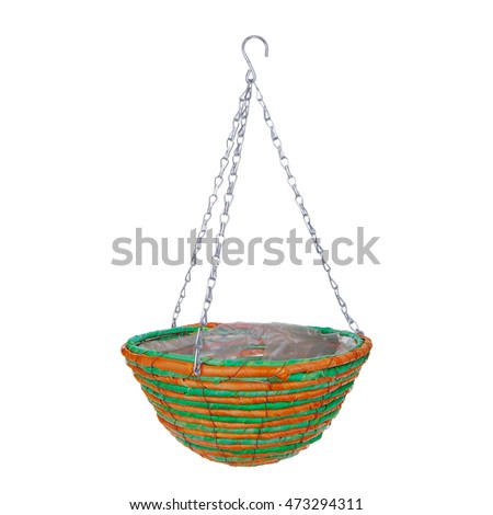 Hanging basket plant isolated