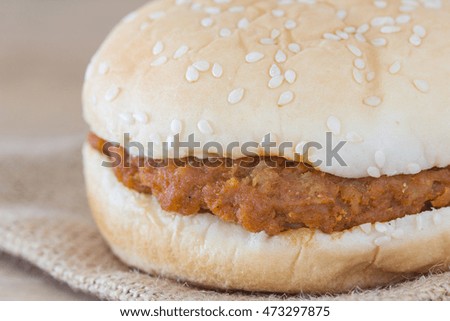 Homemade Spicy pork burger
