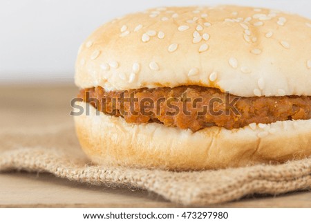 Homemade Spicy pork burger