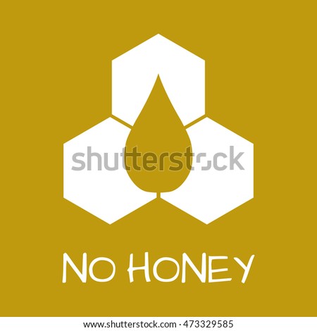 No honey Label. Food intolerance symbols. Vector illustration.