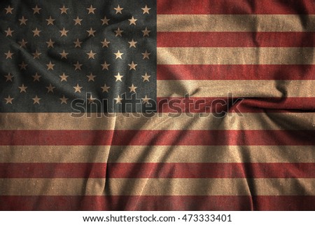 Old USA flag. Retro background