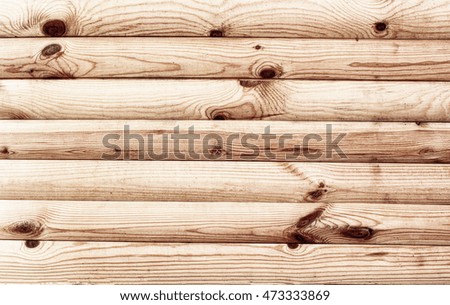 Wooden Log Cabin Wall Natural Colored Horizontal Background Texture Detail Close Up