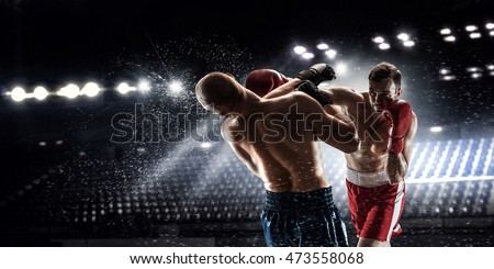 Box professional match . Mixed media Royalty-Free Stock Photo #473558068