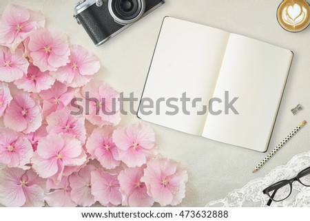 Pretty Styled Desktop Mockup flat lay stock photography, with tablet device, white background, great for lifestyle bloggers and small businesses
