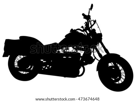 Big motor bike on white background
