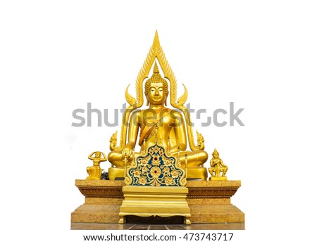 isolate buddha statue in sitting position 