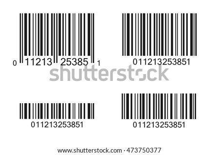 Multiple barcode illustrations isolated on a white background.