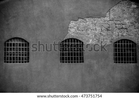 Barred window, a window with bars