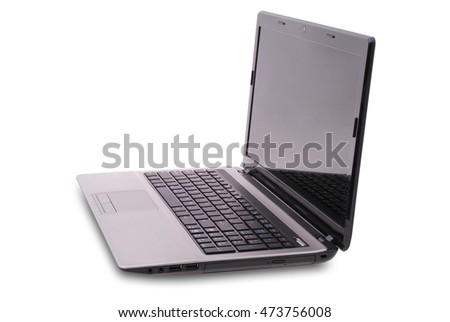 Laptop on white background. Clipping path included. Separate clipping path to the screen