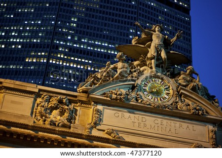 Statue of Mercury at the Grand Central Station in New York City. Royalty-Free Stock Photo #47377120