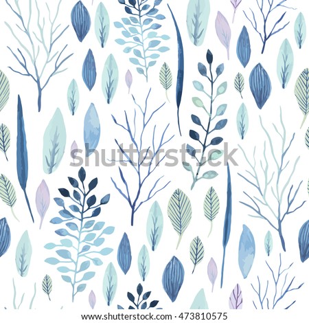 Vector cute watercolor seamless flower pattern. Big set of watercolor floral elements. Can be used for cards, invitations, save the date cards and many more.