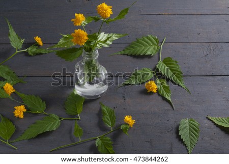 flower in wood table