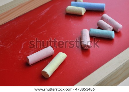 Various color of white board chalk