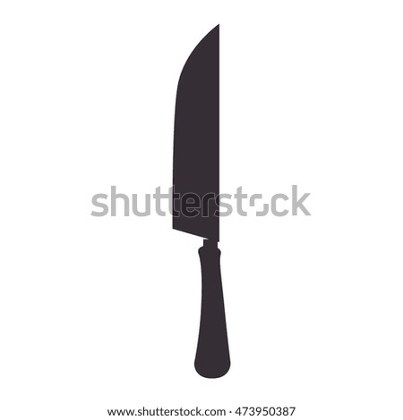 kitchen knife cutlery utensil silverware food silhouette vector illustration