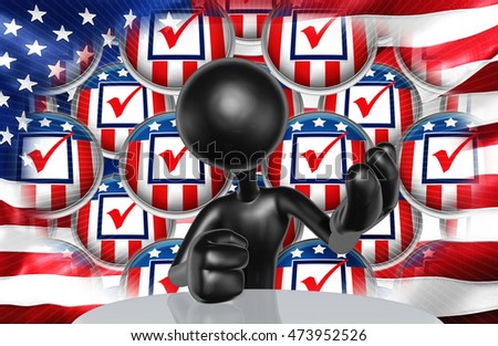 United States Of America U.S. Election Concept 3D Illustration