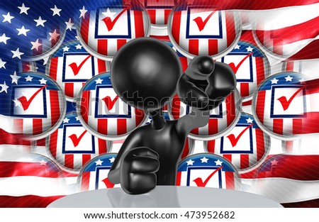 United States Of America U.S. Election Concept 3D Illustration