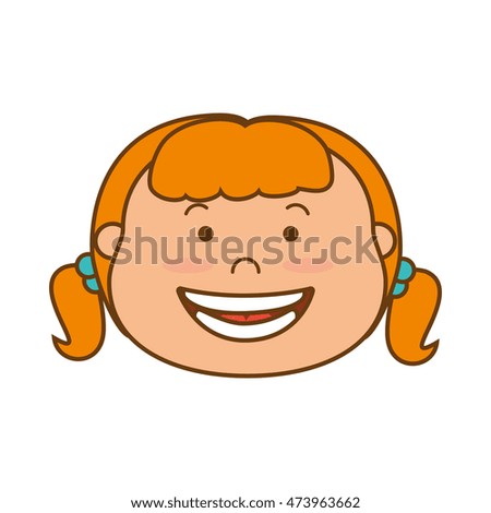 little girl smiling smile hapiness kid child cute fun vector illustration