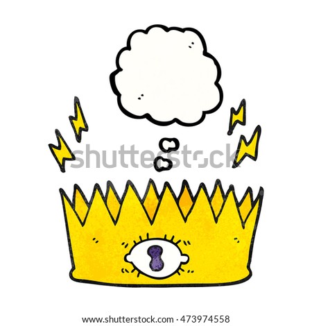 freehand drawn thought bubble textured cartoon magic crown