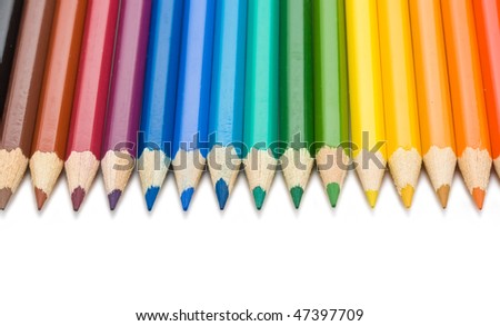 Coloured pencils isolated on white background