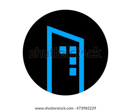 black circle building skyscraper image vector icon logo symbol