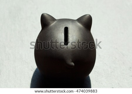 Black piggy bank