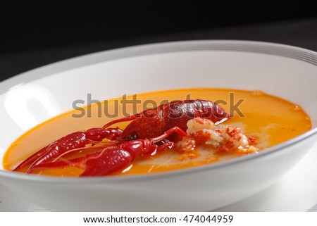 Soup with crayfish