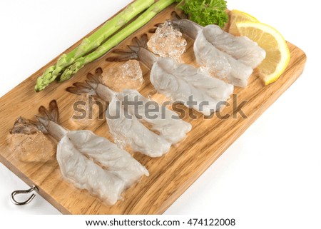 fresh Raw shrimp closeup food seafood isolated