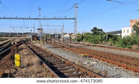 railway marshalling yard for freight cars and locomotives