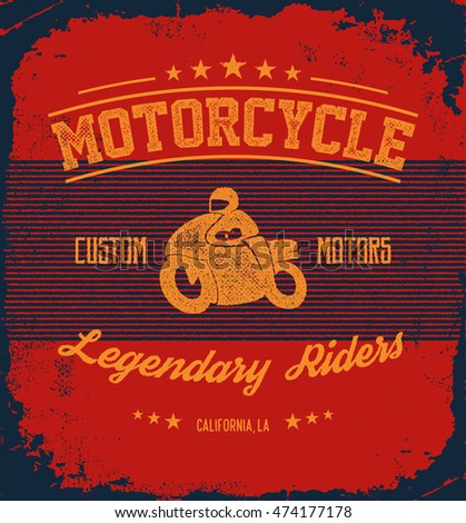 Vintage Road king t-shirt graphic with biker. Design of the vector typographic of t-shirts and for other uses. Vector illustration.