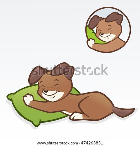 Puppy dog sleeping vector illustration for design element