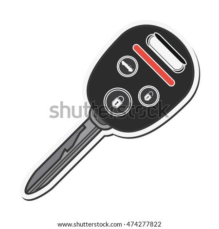 key car automobile machine part icon. Flat and Isolated design. Vector illustration