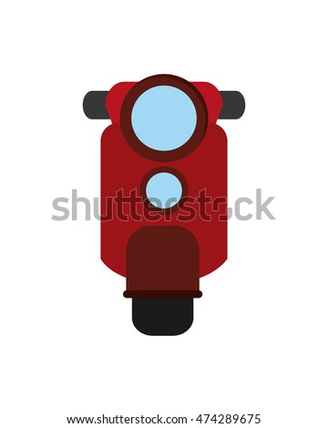flat design retro scooter icon vector illustration