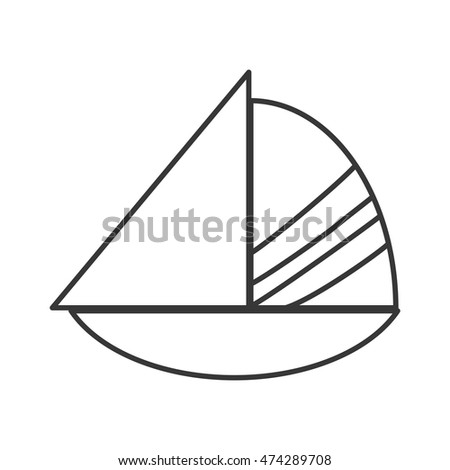 flat design simple sailboat icon vector illustration