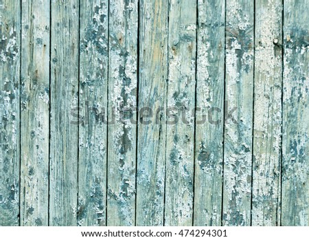 Weathered blue wooden fence texture. Background and texture for design.