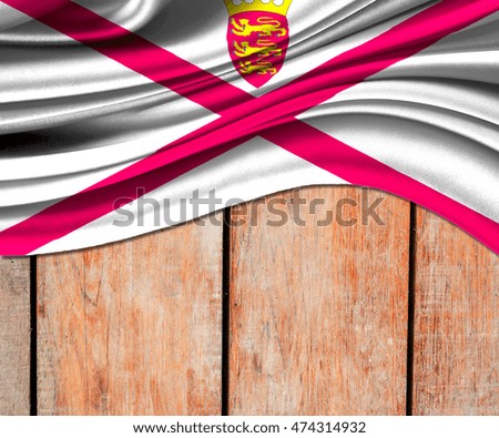 3D illustration of Jersey fabric waving of flag.