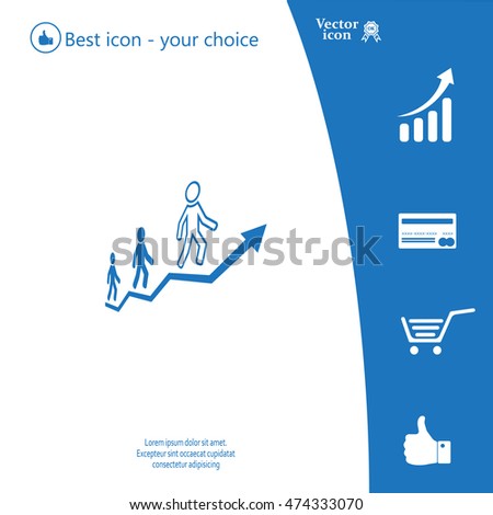 Career growth, Business progress, vector illustration