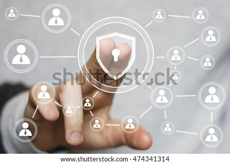 Button shield security lock virus business icon web
