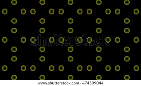 Abstract composition on black background with yellow round. 16 on 9