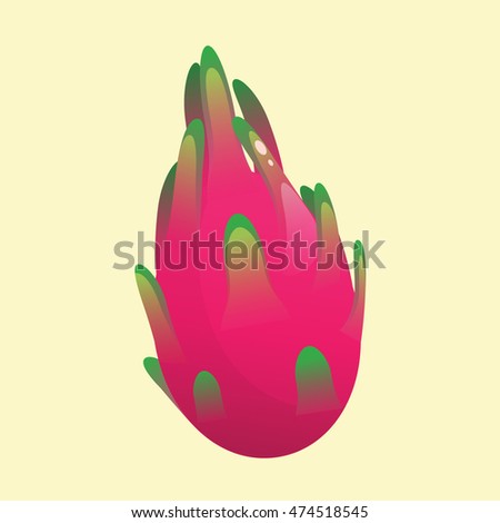 Dragonfruit Flat Vector Illustration