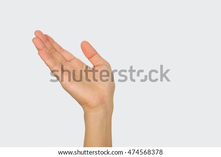 hand isolated on white background with clipping path