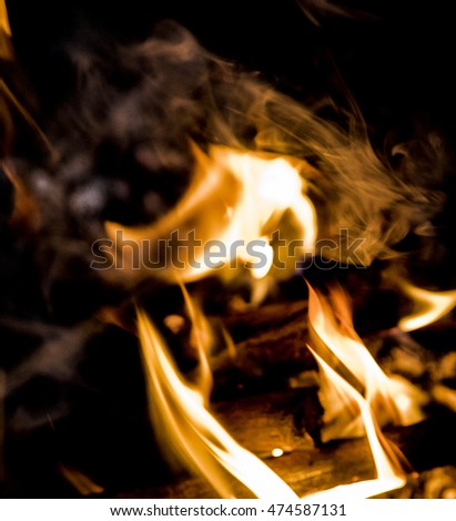 flame of fire, bright background