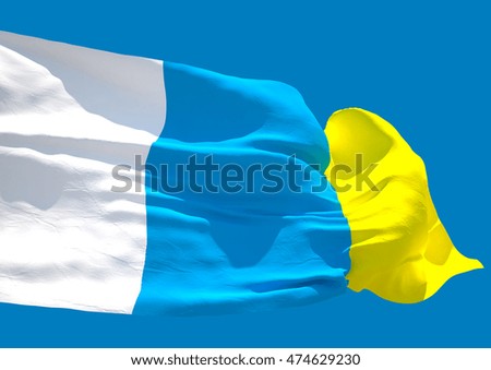 Canary islands wave flag HD Spanish archipelago (3D render)