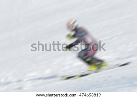  Alpine skiing. Background with creative Boke