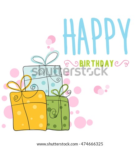 happy birthday card with lettering holiday text and decorations vector design element isolated on white happy vacation star colourful party kids holiday colorful ceremony celebration youth smiling art