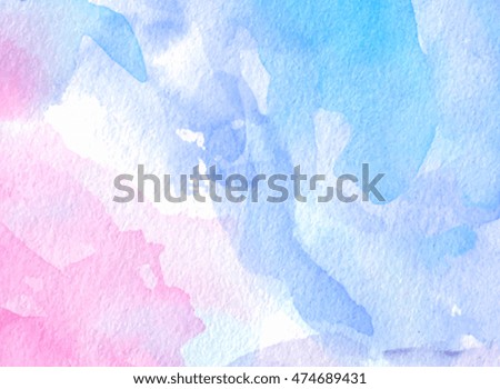 Colorful watercolor ink hand drawn paper texture vector stylized wave banner. Vivid water color wet brush paint splatter backdrop for text design, card