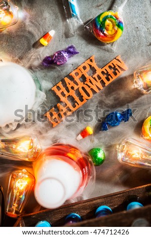 Halloween: Mad Scientist's Lab For Holiday With Candy